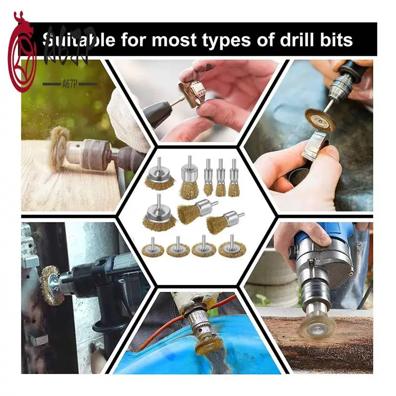 

A67P-Wire Brush Wheel Cup Brush Wire Brush For Drill 1/4 Inch, Removal For Rust, Paint And Scale