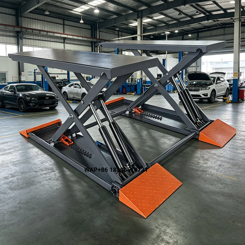 

Car Lift Outdoor 3.5 Ton Capacity Garage Lift Double Cylinder Hydraulic Scissor Lift Mid Rise Double Cylinder Lifting