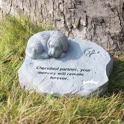 Pet Tombstone Cats and Dogs Funeral Commemorative Supplies Anti-Stone Carving Resin Lingpai Garden Sacrifice Souvenir