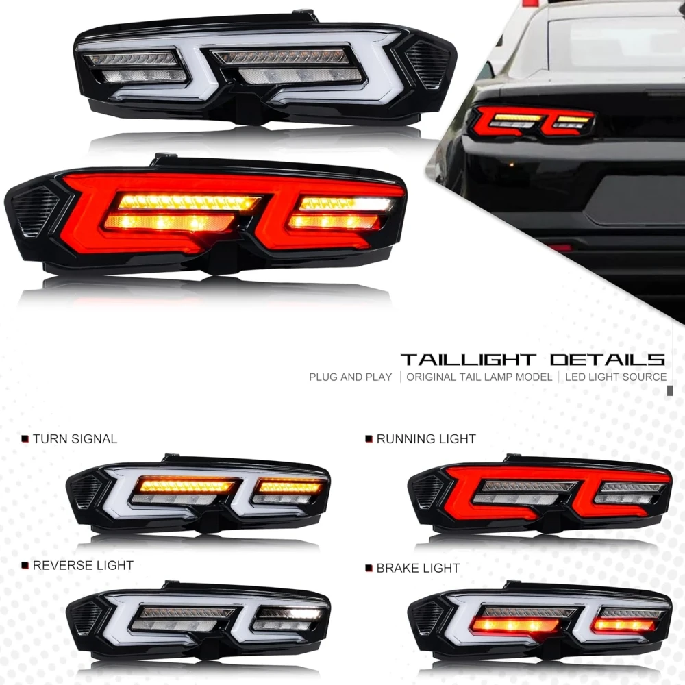 LED Tail Light With DRL Animation & Sequential Signal Light LED Rear Lamp Assembly For Chevrolet Chevy Camaro 2019-2023