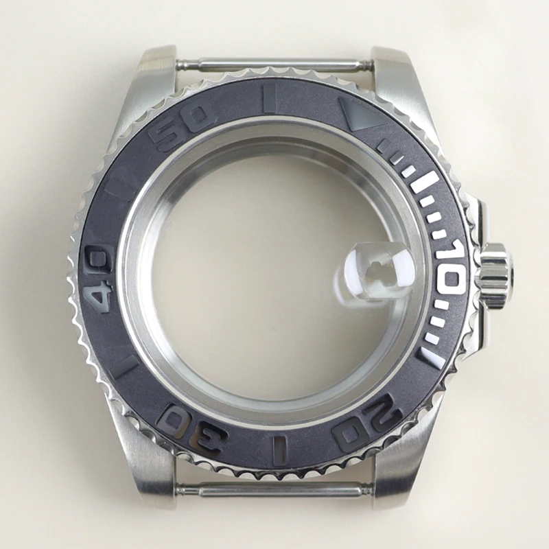 Diver 40mm NH35 Watch Case Sapphire Glass For Seiko nh35 nh36 nh34 nh38 miyota8215 2824 Movement Black YACHT Design Style Bezel