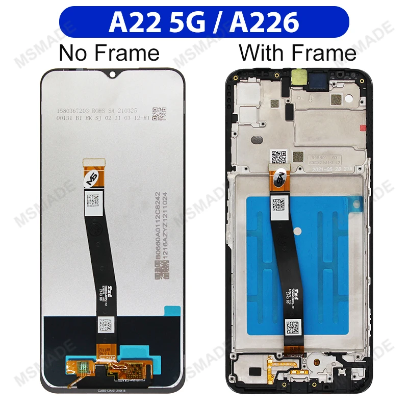 For Samsung Galaxy A22 4G LCD A225F Display Touch Screen Digitizer For Samsung A22 5G A226B LCD Assembly Replacement Parts