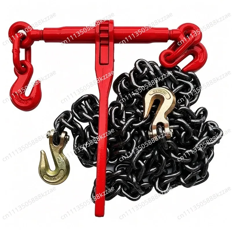 Ratchet Tie Down for Truck Chain Heavy Duty Cargo Tie Down Strap with Lever Handle Binding Secure