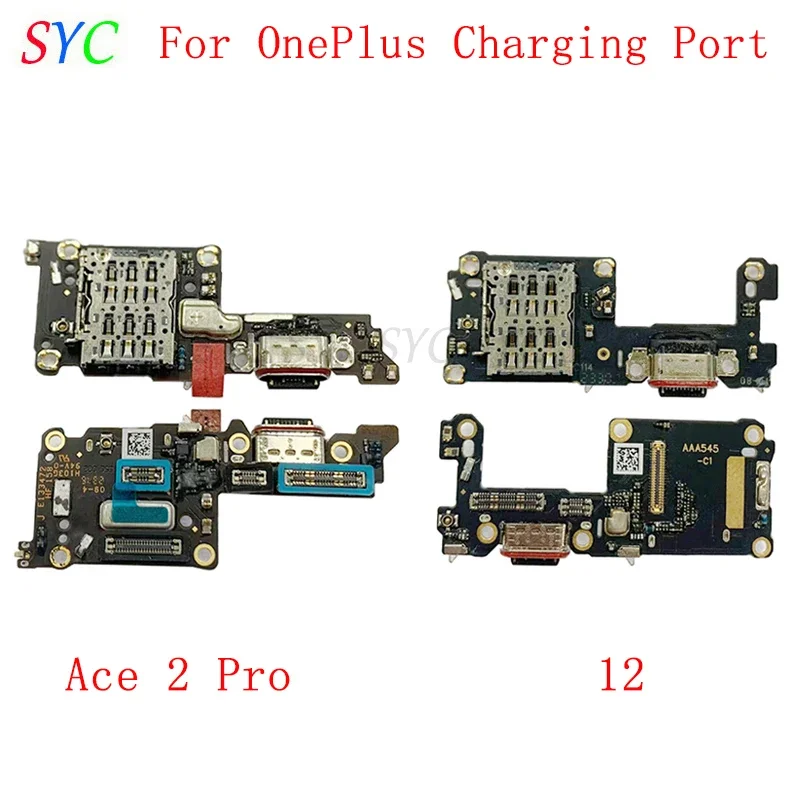 

USB Charging Port Board Flex Cable For OnePlus 12 Ace 2 Pro Charging Connector with Sim Card Reader Repair Parts