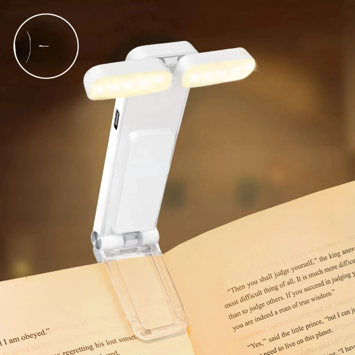 Reading Light, USB Rechargeable Book Light  Reading At Night in Bed,LED Clip on Portable Bookmark Light  Reading in Bed