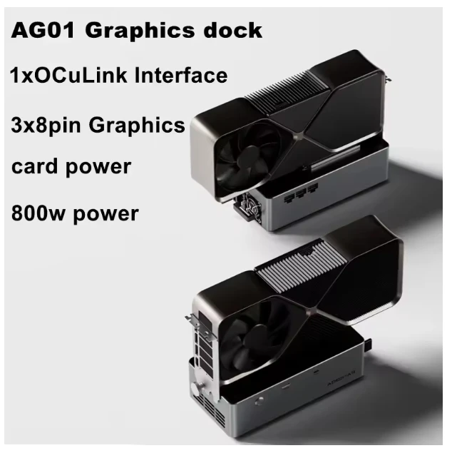 AG01 / AG02 Graphics Card Expansion Dock Buit-in 800W Battery 3*8pin Graphics Card Power Connectors