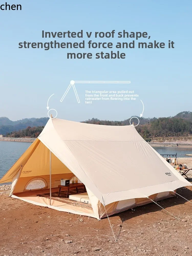 DSAHouse-shaped Outdoor Tent Rainproof Camping Thickened Cotton Fabric Large Camping