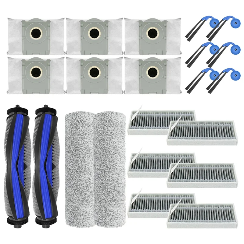 AT28-22PCS Для Ecovacs Deebot X9 Pro Omni/X9 Pro Запасные части для пылесоса Основная боковая щетка Hepa-фильтр Швабра Тканевый мешок для пыли