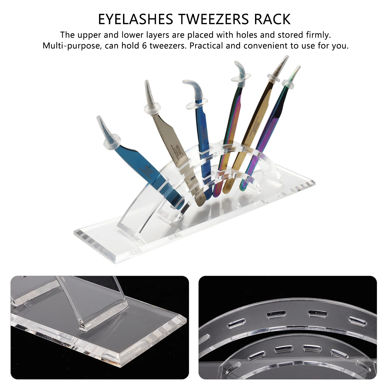 Support de pincettes à cils, 1 pièce, présentoir Transparent en acrylique, porte-outil de maquillage pour pinces d'extension, organisateur de rangement