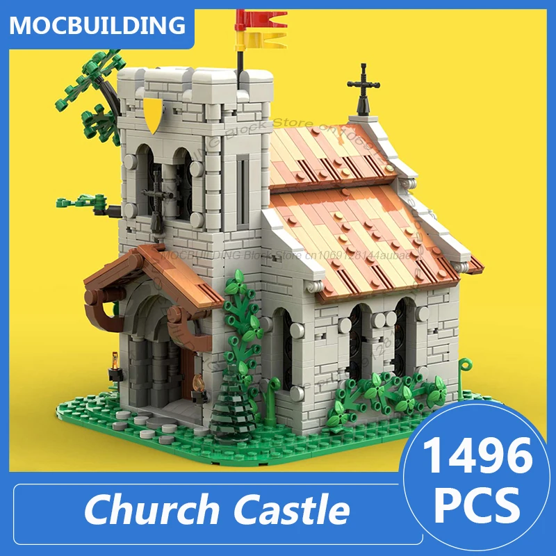 教会城モデル Moc ビルディングブロック DIY 組み立てレンガ建築ディスプレイコレクションクリエイティブクリスマスおもちゃギフト 1449 個