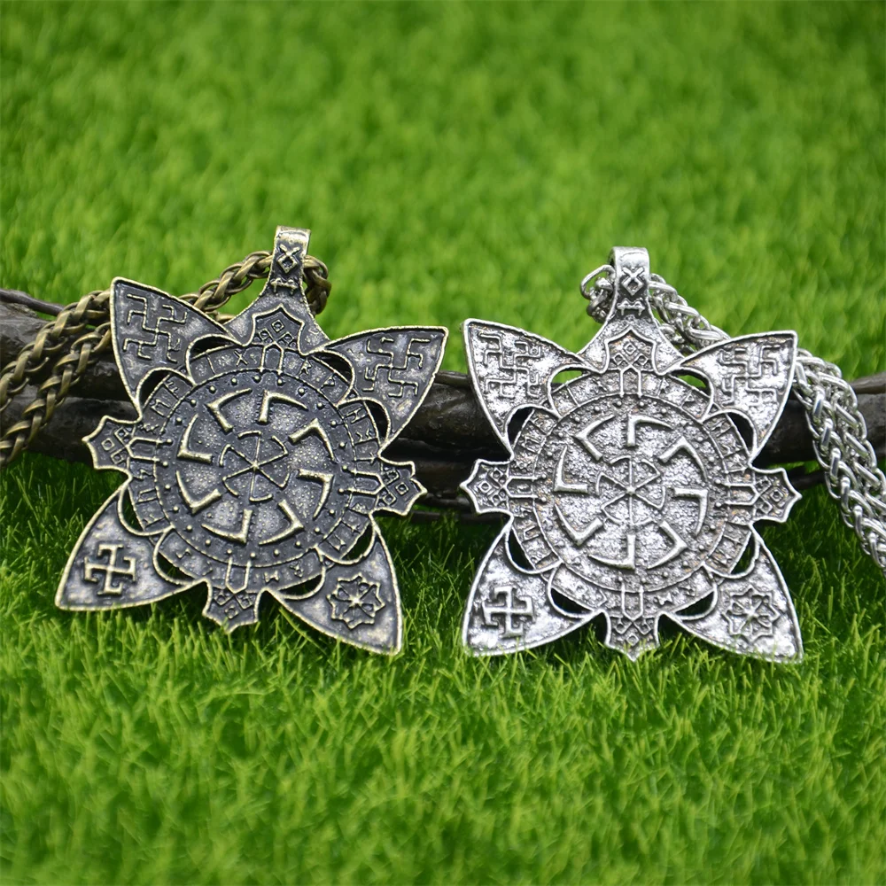 Nostalgia Russia Star Kolovrat Slavic Pendant Symbols Amulet Protection Wicca Charms Necklaces & Pendants