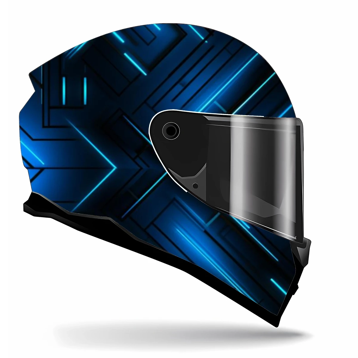 Abstract Futuristic Pattern Full Helmet Wrap Sticker Motorcycle Helmet Racing Graphic Decal Vinyl Wrap Helmet Decorative Sticker