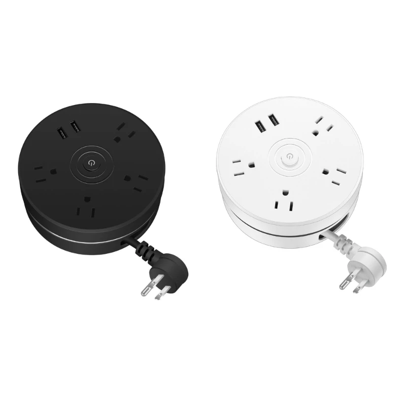 

Surge Protector US Plug Retractable Power Strip with 4 Outlets & 2x USB Port