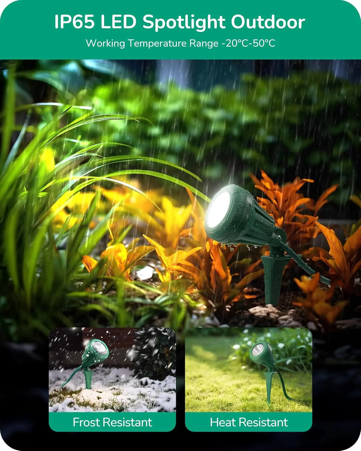 3가지 색상 렌즈가 있는 5.5W 실외 LED 스포트라이트, 180 °   정원 장식용 조절 가능한 방수 조경등, 4개 팩