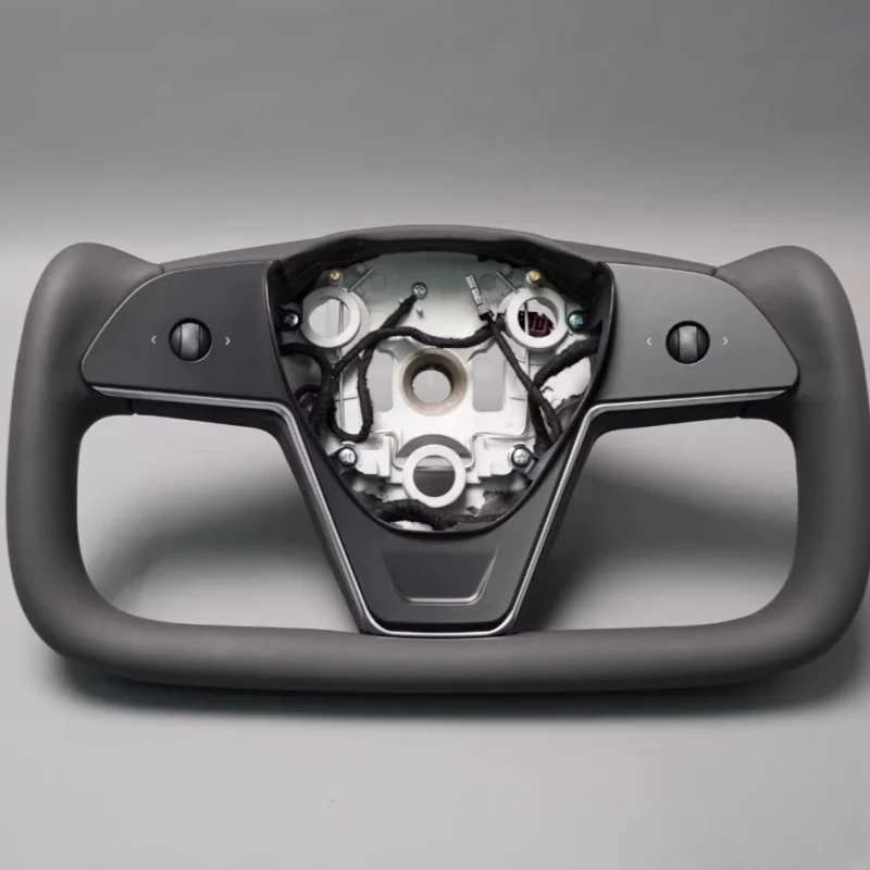 

Hot-selling No Stitches Black Upgrade for New Model 3 Y Leather Yoke Handle Steering Wheel for Tesla Model 3 Y 2017-2023 Year