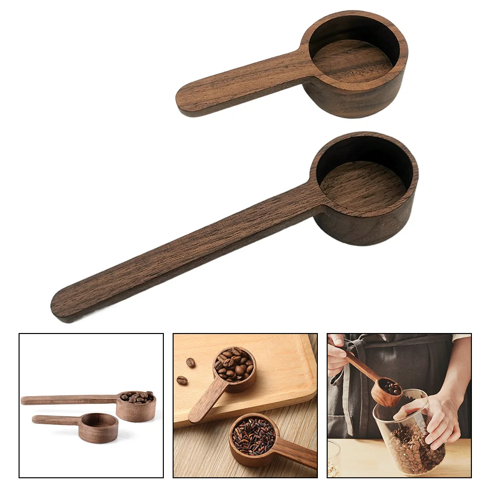 

2 Pcs Chocolate Candies Coffee Bean Measuring Spoon Powdered Milk Black Walnut Spoons