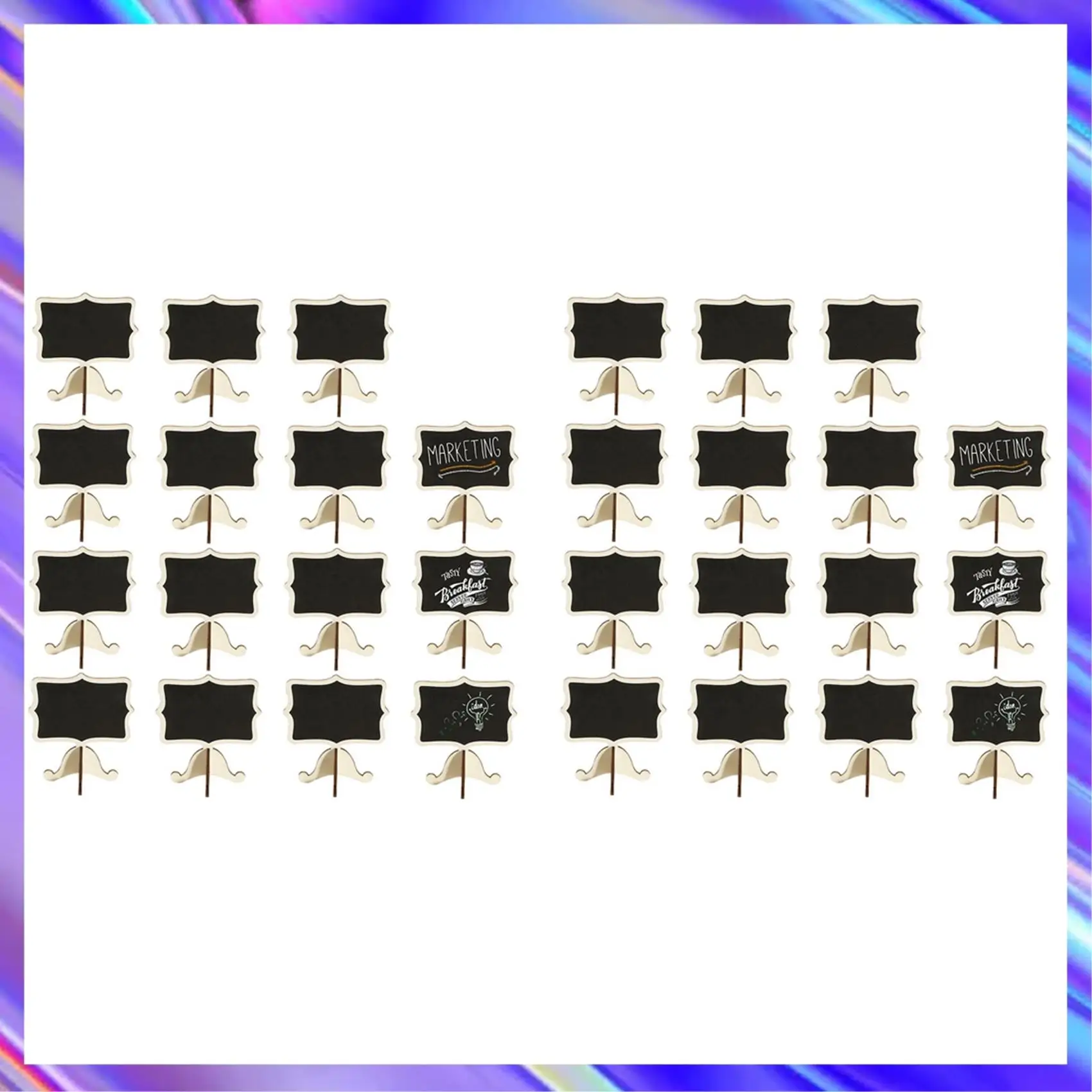 

30 Pack Mini Chalkboards Place Cards With Easel Stand - Wood Rectangle Small Chalkboard Signs For Wedding, Parties