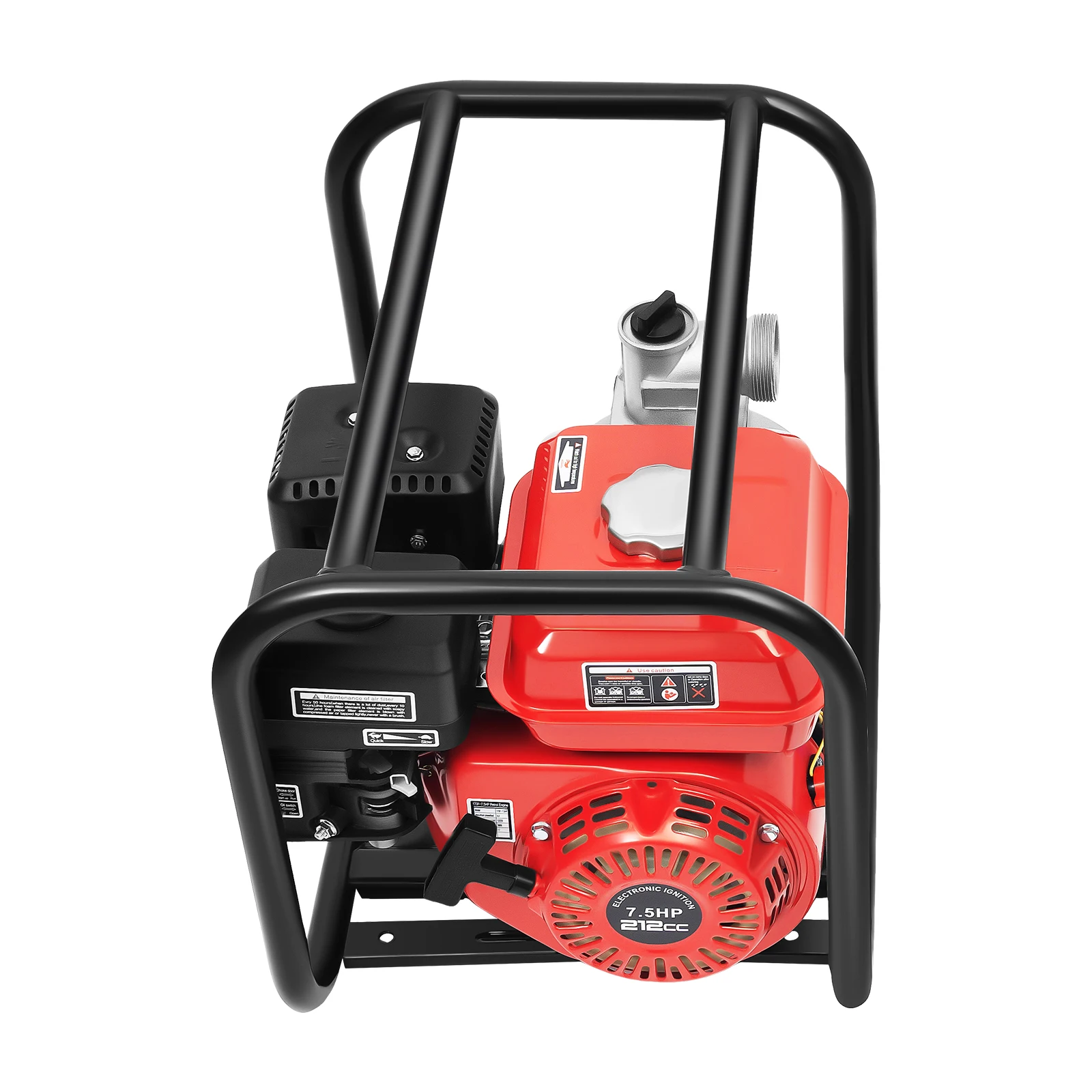 مضخة مياه محمولة تعمل بالغاز 7.5 حصان رباعية الأشواط تبريد الهواء 3600 دورة في الدقيقة مضخة مياه تعمل بالبنزين مع خرطوم 7.5 متر