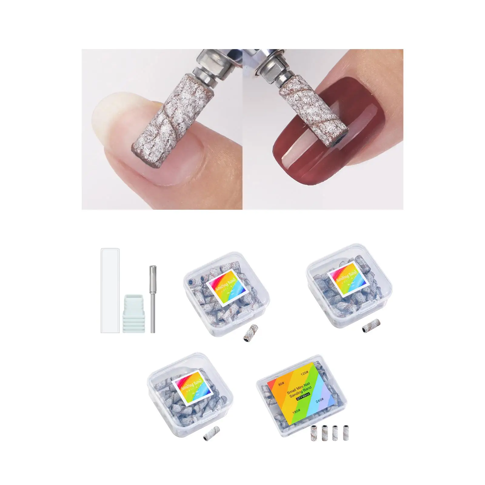 Nail Sanding Bands Sanding Band Shaft Nail Drills Accessories Nail Sanders Drill Nail Drills Heads for Manicure Pedicures