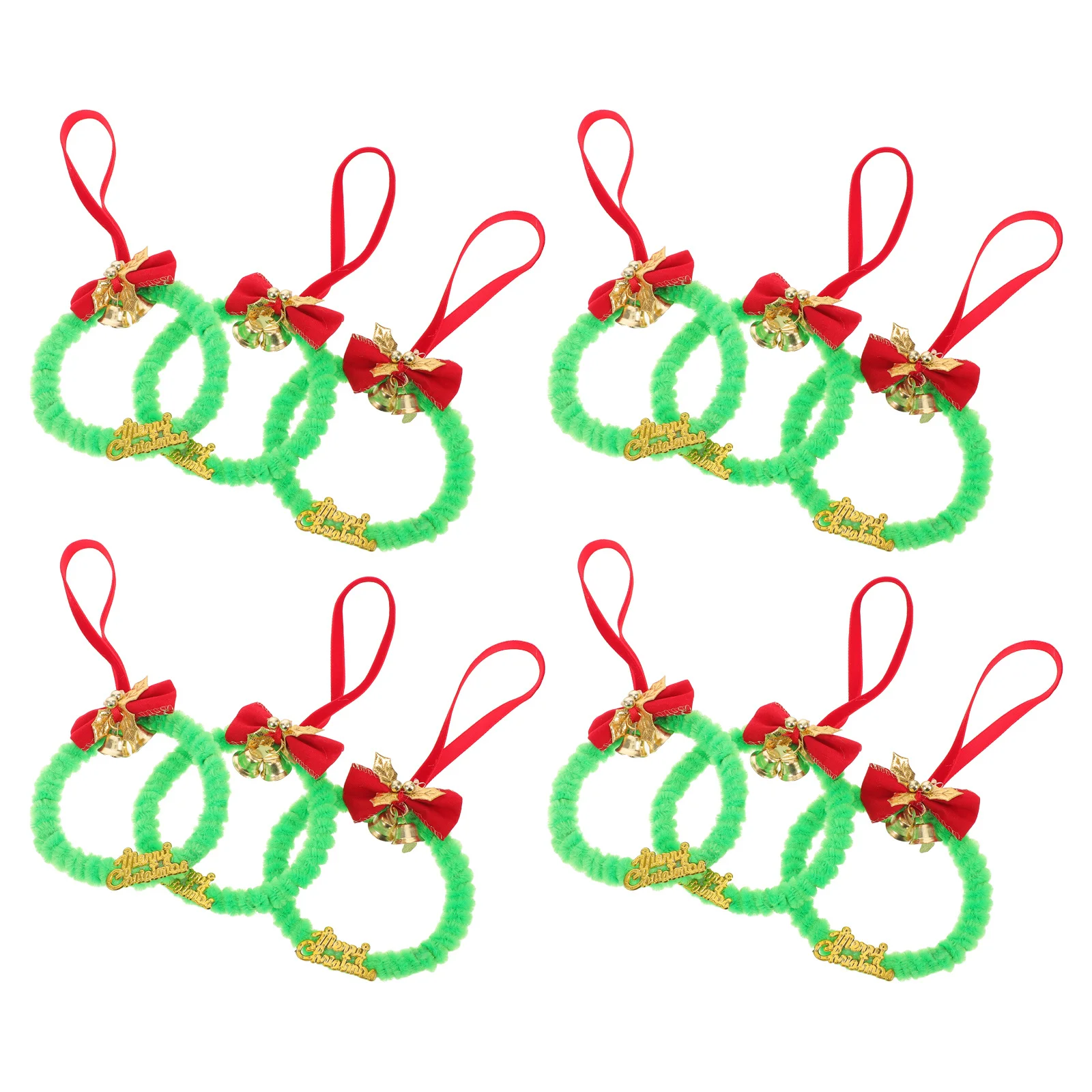 

12Pcs Mini Christmas Wreath Hanging Ornaments for Tree Indoor Wall Cabinet Front Door Holiday Decoration Tiny Ornaments