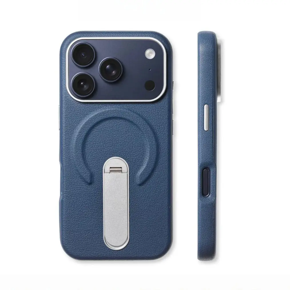 Magnetic Retro Leather Stand Holder Case For IPhone 17 16 15 14 13 Pro Max Wireless Charge Shockproof Armor Cover For Magsafe - view 5
