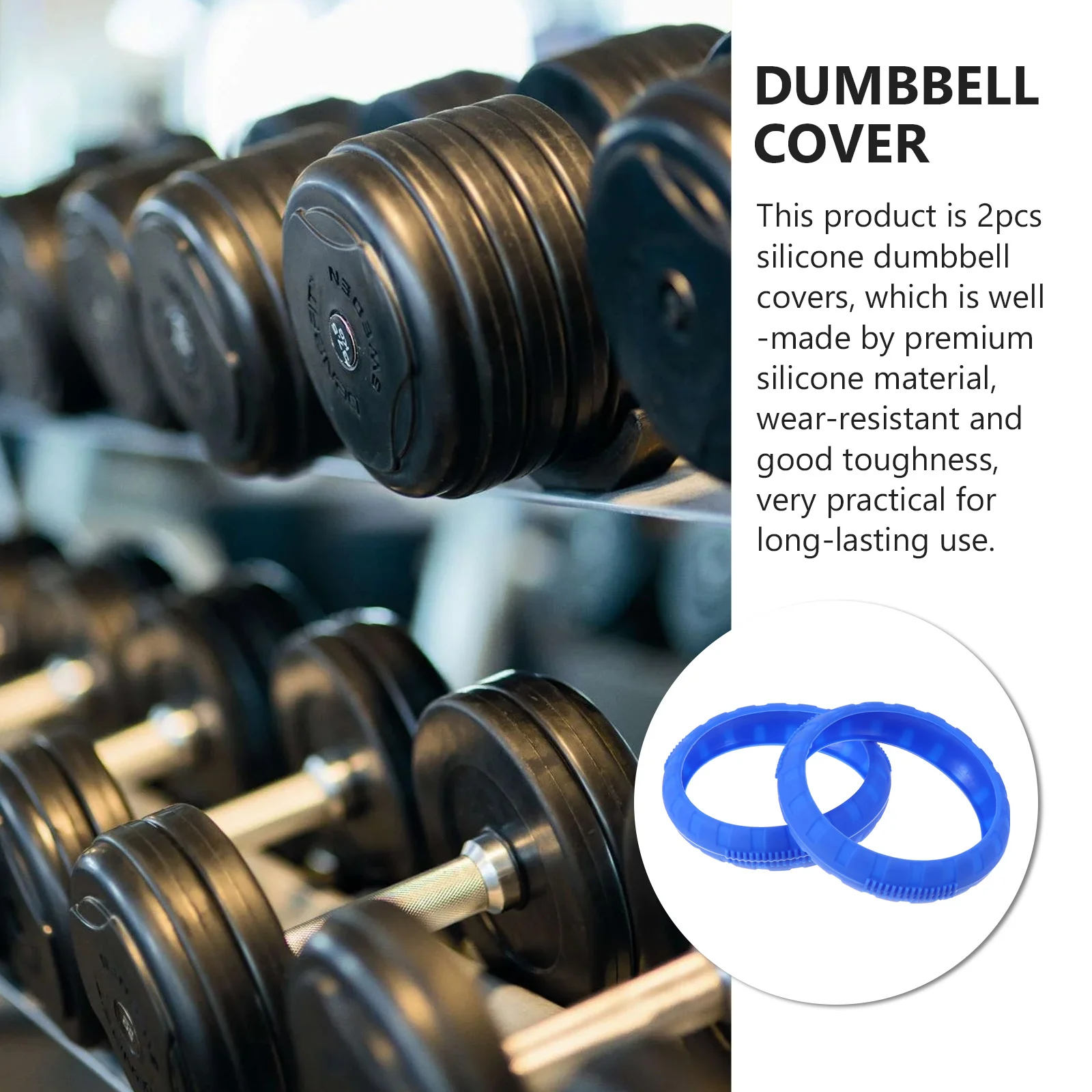 

2Pcs Premium Silicone Dumbbell Cover Anti-Skid Fall-Resistant Protective Sleeve Easy to Install Dumbbell Cover