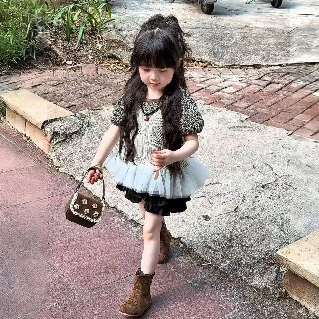 Children's clothing for girls summer wear 2026 new style girls unique beautiful high-end Korean suit