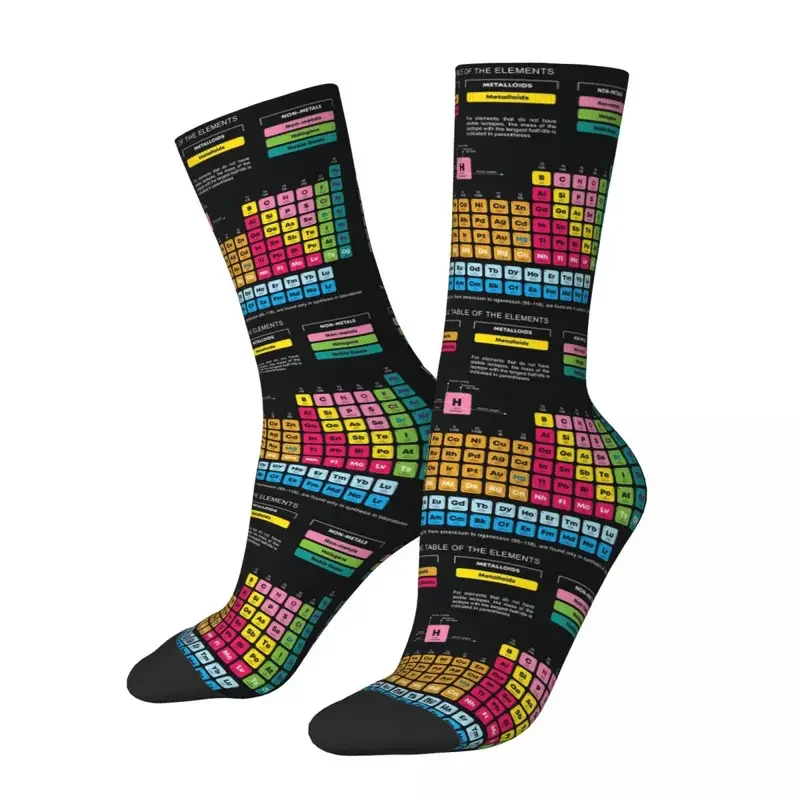 Y2K Periodic Table Of The Elements Harajuku Sweat Absorbing Stockings All Season Long Socks Accessories For Unisex Gifts