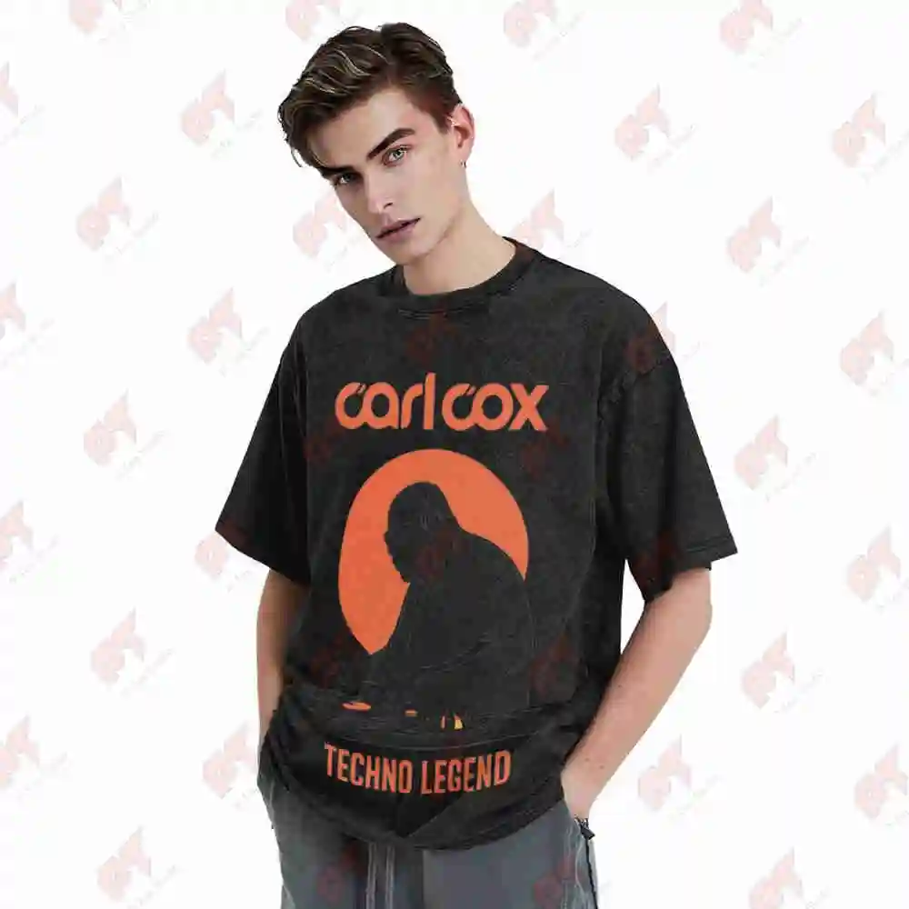 Carl Cox Techno Legend DJ Turntable Vintage Washed Tee Pure Cotton T-Shirt - view 3