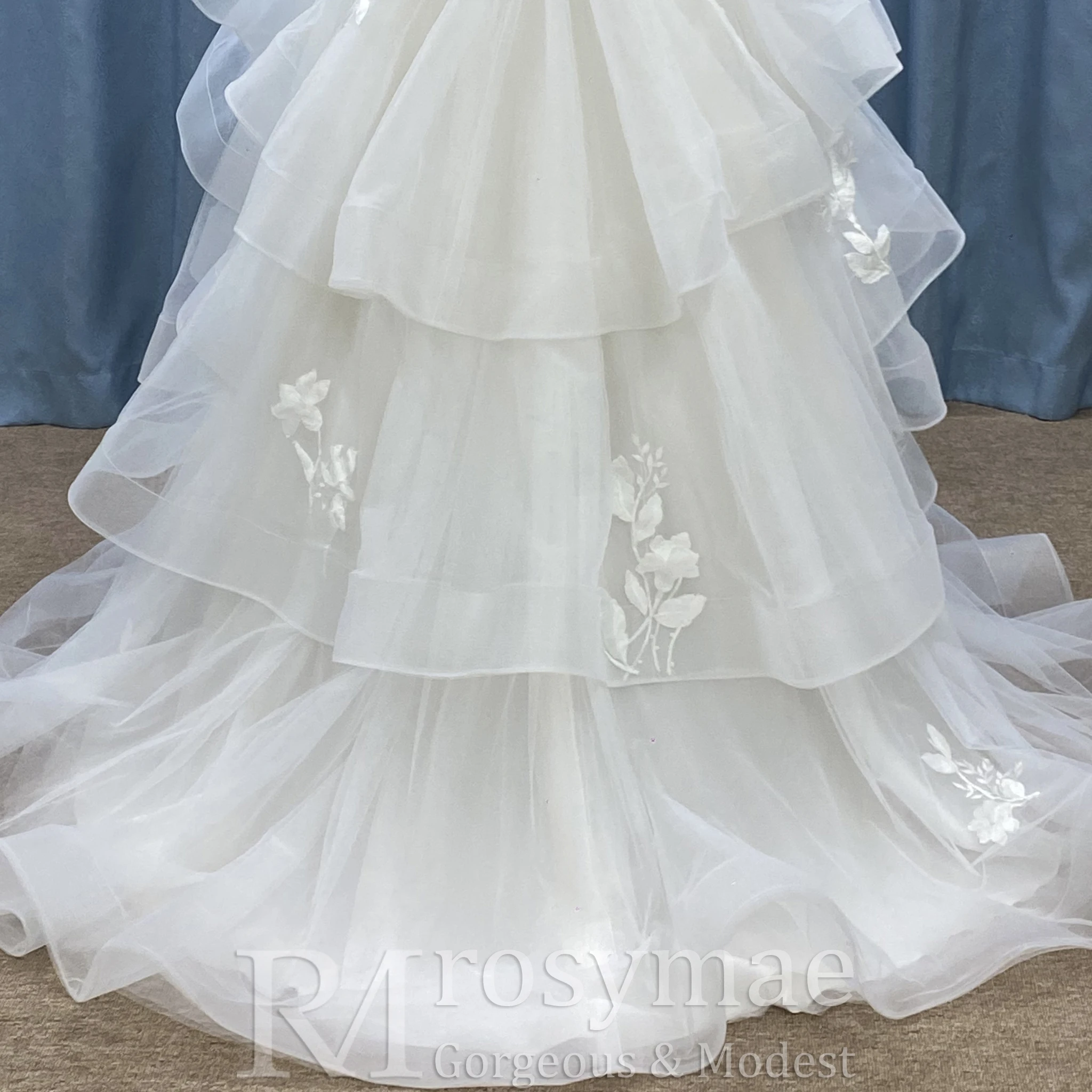 Rosymae dames backless diepe v-hals ruches trouwjurk met tankmouwen sexy jurk voor bruiden