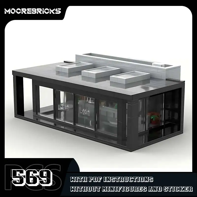 Blocos de montagem de blocos para crianças, Modelo moderno de café, Arquitetura Urbana, Pequenas partículas, Puzzle Toy, Série Coleção