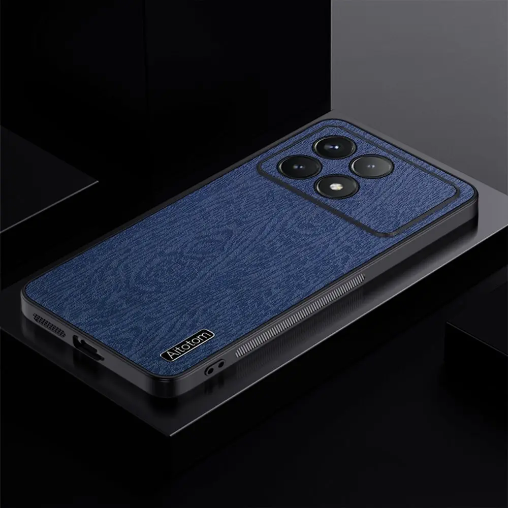 Case for Poco X6 Pro 5G Case Silicone Bumper Bark Pattern Leather Case for Xiaomi Poco M6 Pro 4G M6PRO X6Pro Cover