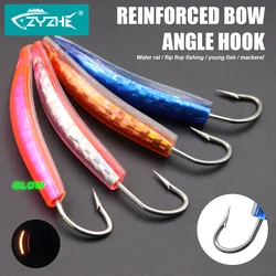 ZYZHE 2Pcs Bow Angle Surf Trolling Lures 7/8/9/10CM Reinforced Fishhooks Topwater Bait Assist Hook Boat Trolling Fishing Hook
