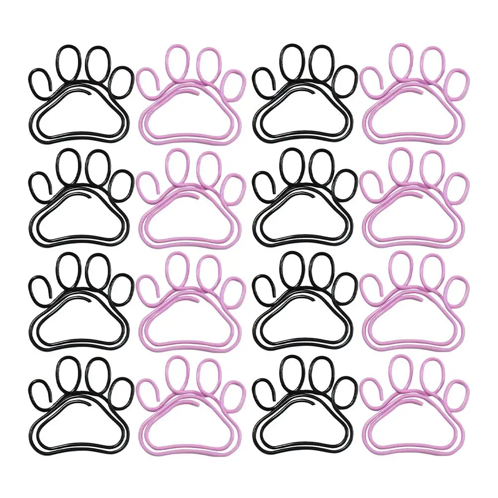 

50 Pcs Cat Claw Paper Clips Black Pink Office Supplies Mini Decorative Pins for Bookmarks Photo Albums Cards Envelopes Cute