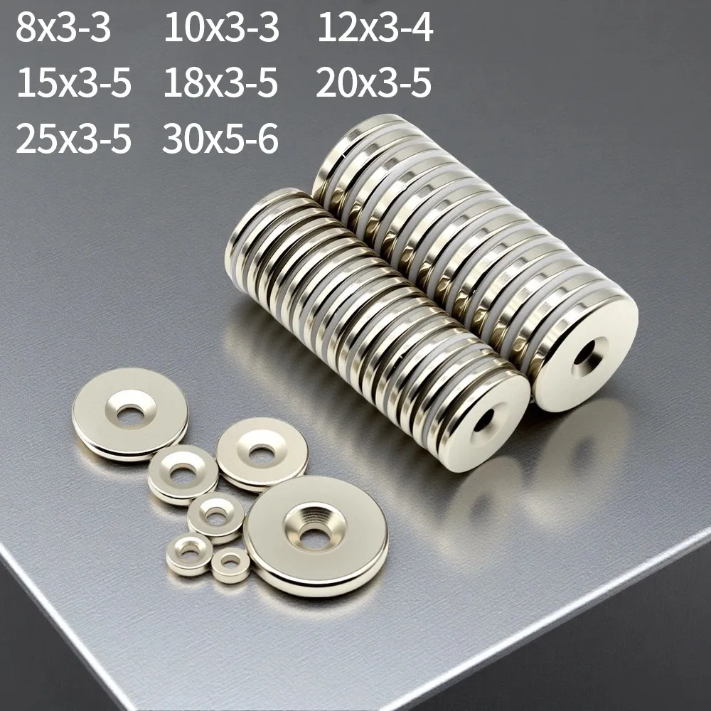 10x3-3 12x3-3 30x5-6mm Round Super Strong Neodymium Magnet w