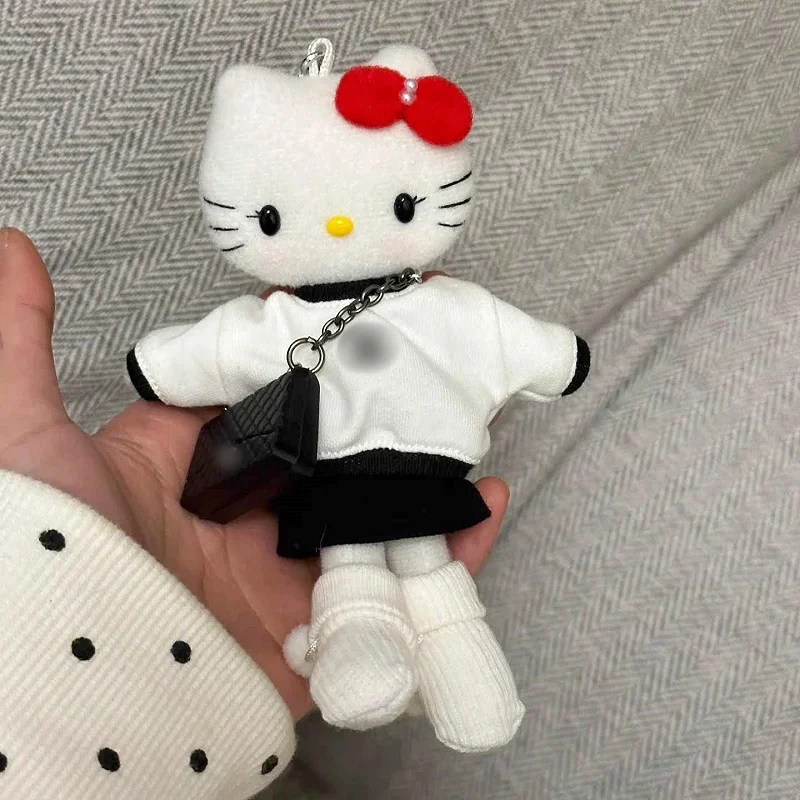 Olá kitty elegante academia série saco pequeno pingente bonito doce legal picante menina pernas longas kitty mochila pingente boneca de pelúcia