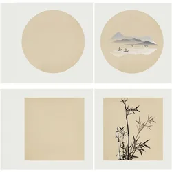 20pcs Shikishi Paper Pre-Mounted Xuan Paper Chinese Paper Raw Shikishi Board Chinese Calligraphy Supplies Drawing Rice Paper
