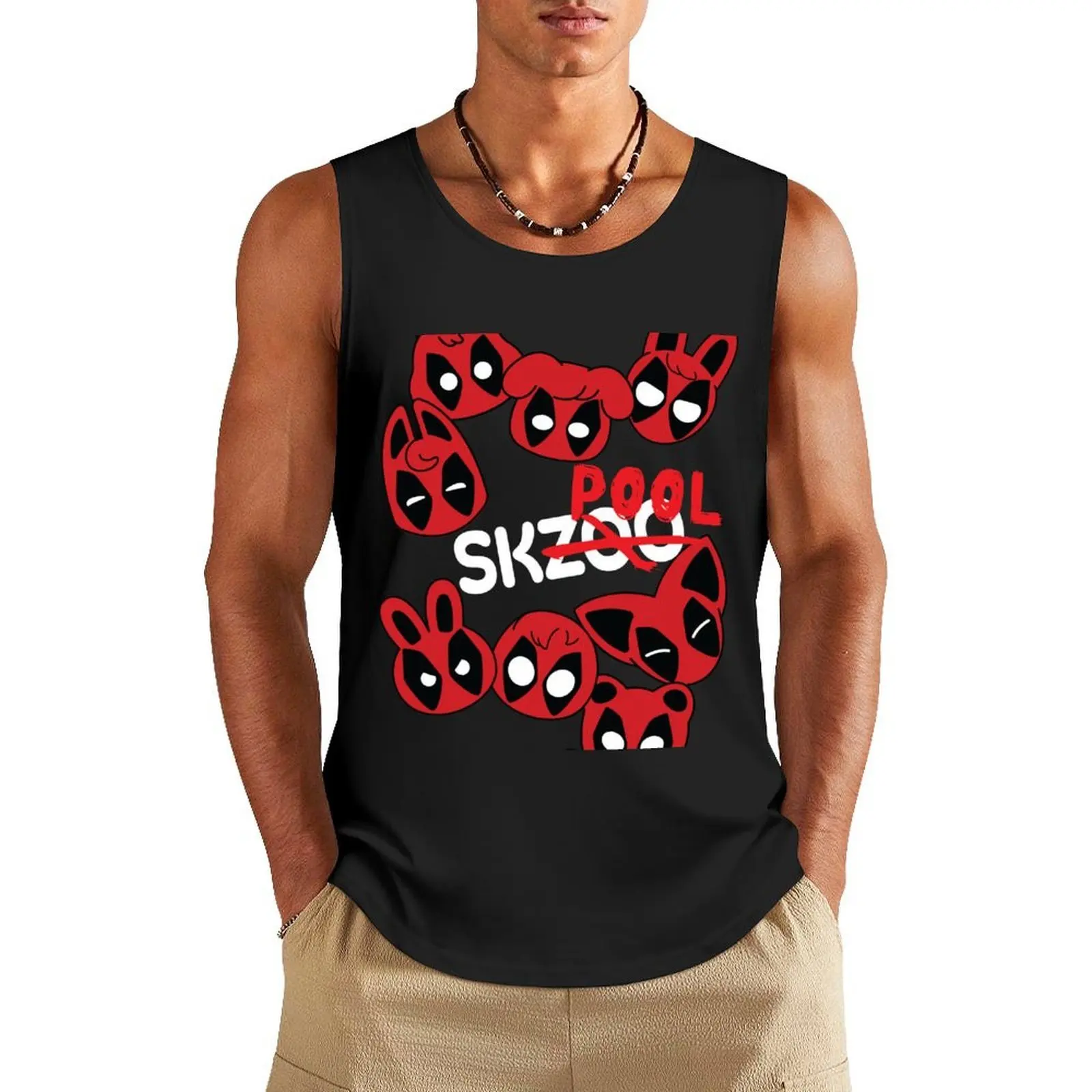 

SKPOOL Dark Tank Top clothes for men Men's cotton t-shirt summer Men's tops