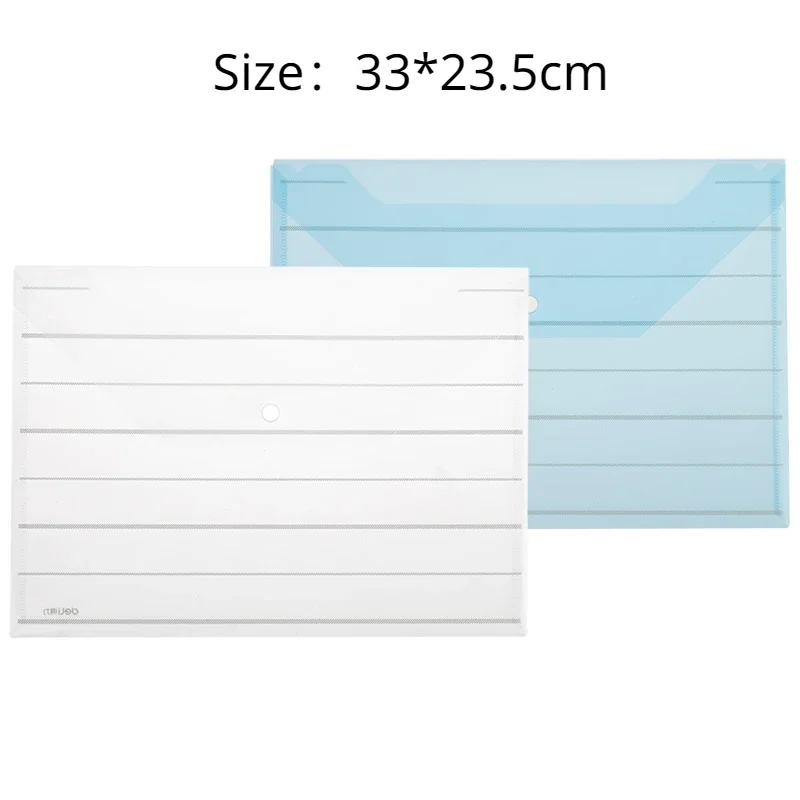 5Pcs File Bag Transparent Plastic A4 Documents Filing Storage Bag Student Organizer Information Pocket Folders Stationery