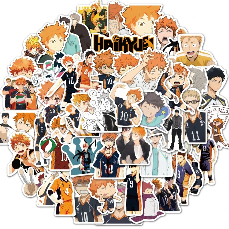 52/30/10 PCS Hinata Shouyou Kageyama Tobio Sawamura Daichi Tanaka Ryuunosuke Cartoon Graffiti Phone cu'p Waterproof Sticker