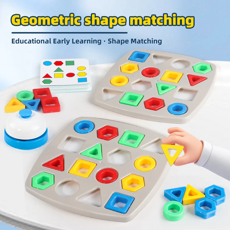 KNYYSECQ Geometrisches Zuordnungsspiel, Kinderpuzzlespielzeug, interaktives Eltern-Kind-Desktop-Gehirnspielzeug, Urlaubsgeschenke