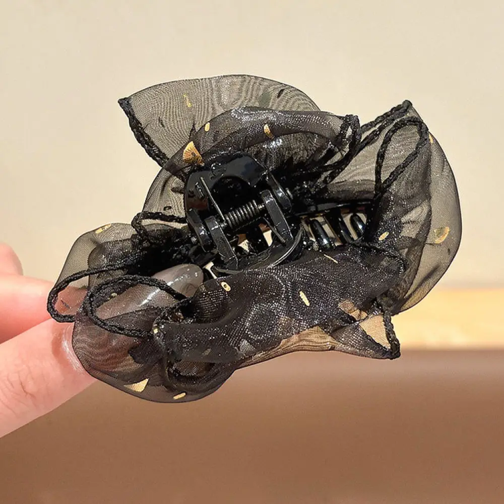 Luxury Mesh Ribbon Hair Claw Clip Elegant Butterfly Bowknot Barrettes Daily Commute Hair Accessories For Ladies Tools