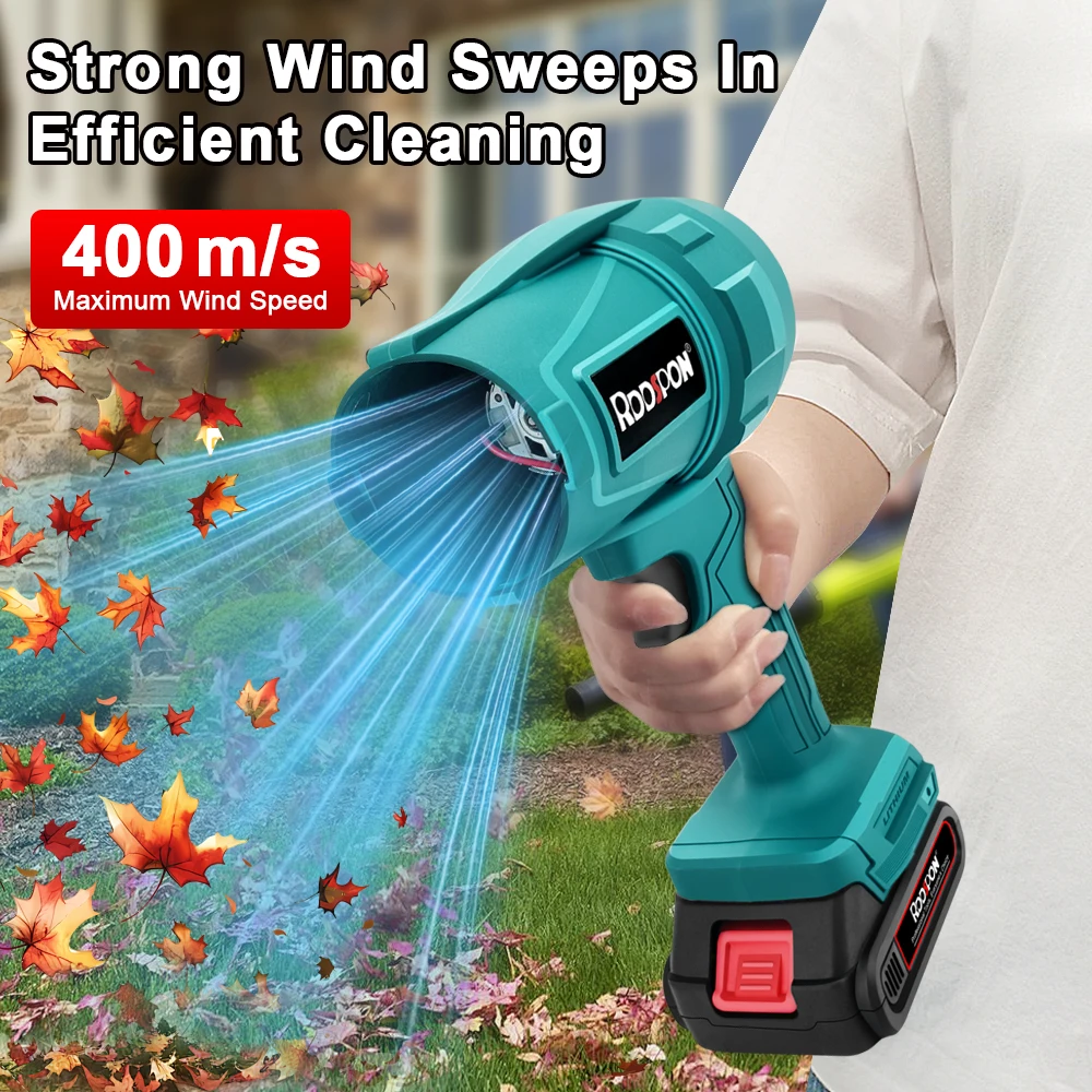 

Мощный воздуходувка для удаления пыли, беспроводной электрический воздуходувка с 4 насадками, ручной электроинструмент для литиевой батареи Makita 18 В