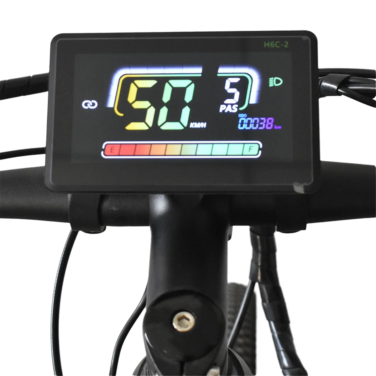 Yours H6C-2 E-Bike Bluetooth pantalla LCD medidor Scooter Eléctrico velocímetro tablero UART para bicicleta eléctrica de montaña 6PIN