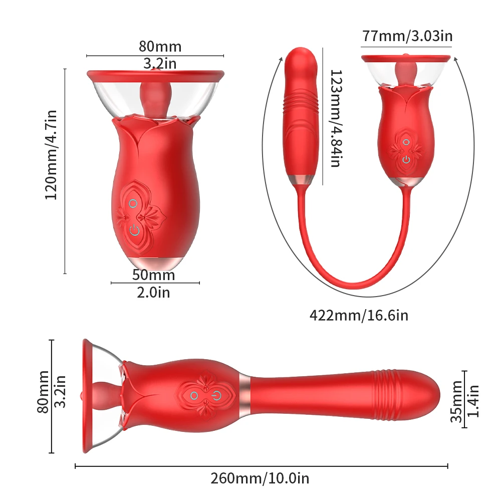 Rose Sucking Vibrator for Women G Spot Clitoris Stimulator Thrusting Vagina Nipple Sucker Vibrating Goods Sex Toys for Adults