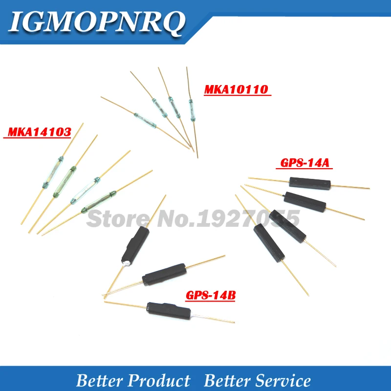 10PCS reed switch GPS-14B GPS-14A MKA14103 MKA10110 2*14MM anti-shock damage magnetic switch GPS-11A GPS-16A