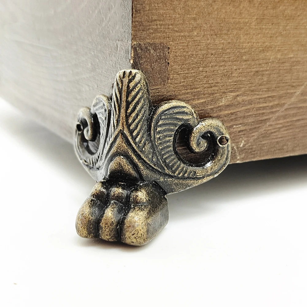 Bracket Furniture Fittings Creative Antique Corner Protector Box Wood Case Decorative Feet Leg Corner 4pcs Home Decoration