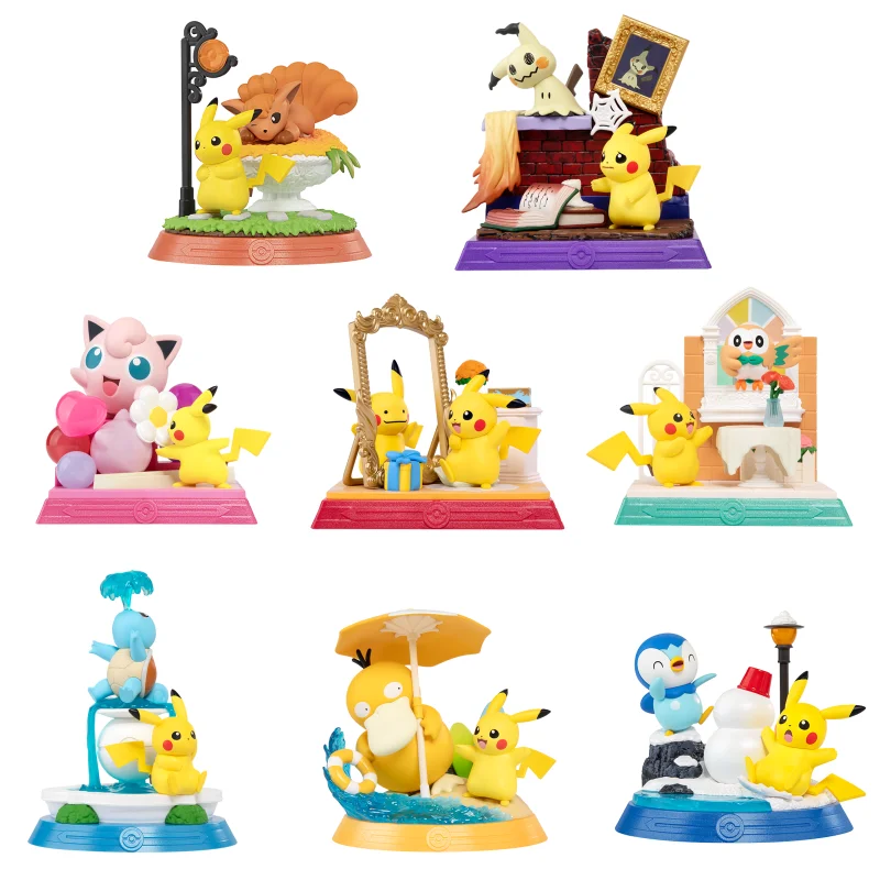 الأصلي البوكيمون بيكاتشو وأصدقائه سلسلة صناديق أعمى أنيمي عمل أرقام Piplup Psyduck Mimikyu جمع نموذج اللعب هدية #1