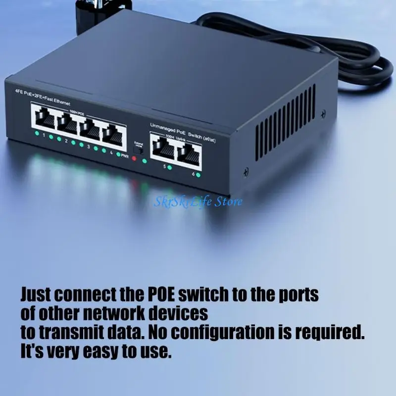 

E65E Эффективные переключатели 100 Мбит/с POE 4 Power over Ethernet Порт 2 Uplinks Металлический корпус для длительного