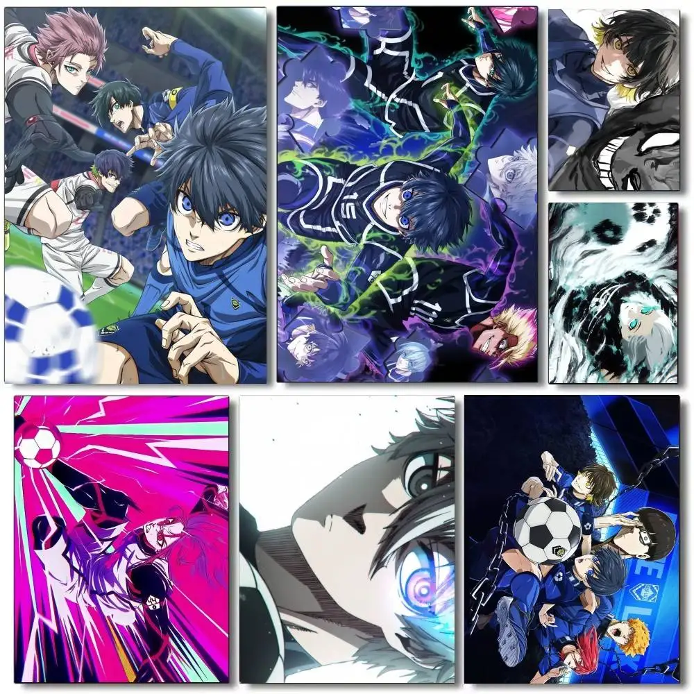 

B-Blue Lock Football Poster Print Canvas Painting Wall Art Picture Living Room Home Bedrooom Bar Restaurant Decor